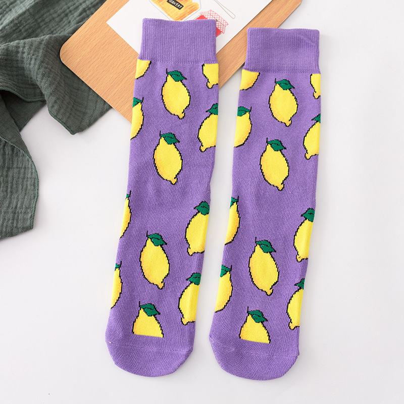 Japanese Cartoon Female Socks  Socks Tide Gourmet Fruit Sweet Wild Casual Straight High Socks